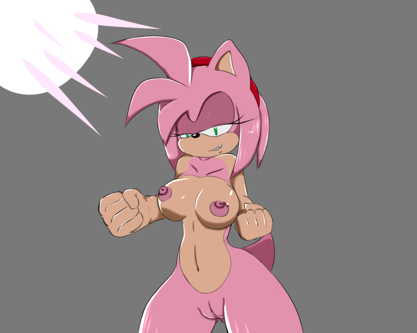 amy_rose anthro breasts clitoris female female_only fur hedgehog koro_kizama nipples nude pussy solo sonic_(series)