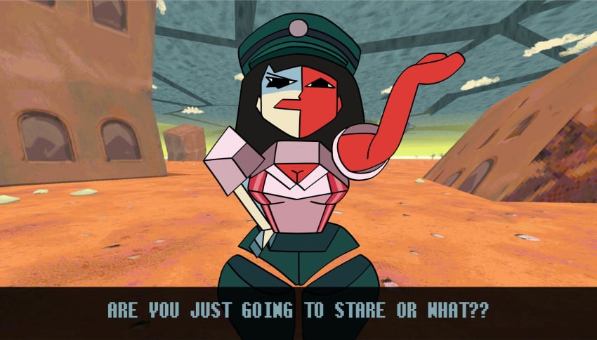 annoyed annoyed_expression bent_over black_hair complaining dream_bbq edit edited_official_artwork edited_screencap ena ena_(dream_bbq) ena_(series) female female_only fnfartisthehe lyricdrawsstuff mad peruvian_female pissed_off point_of_view pov red_body rude tagme talking_to_viewer thick_thighs two_tone_body white_body wide_hips yelling yelling_at_viewer