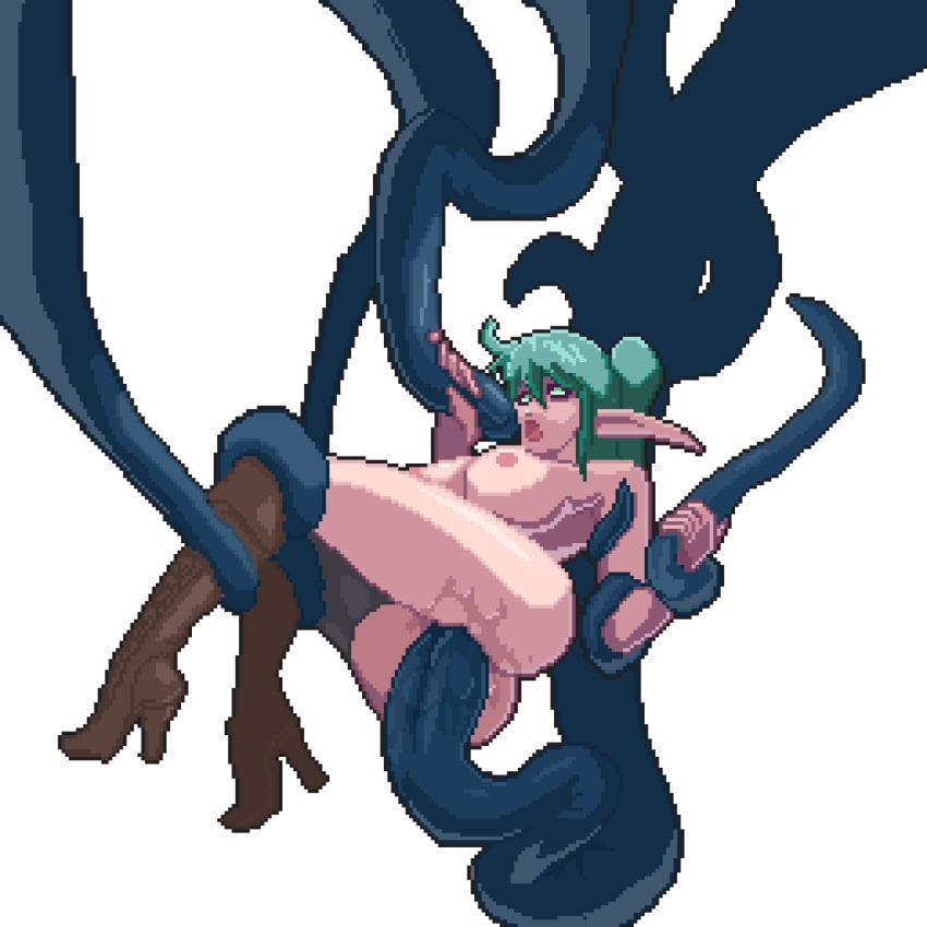 1girls animated ass big_ass big_breasts blue_tentacles boots breasts clenched_teeth closed_eyes clothing consensual_tentacles consentacles elf female green_eyes green_hair high_heels karnedraws legs_together lifted long_hair nipples open_mouth penetration pixel_art pussy sex slim suspension tamer_vale tentacle tentacle_grab tentacle_sex thighhighs thighs transparent_background vaginal_penetration wide_hips