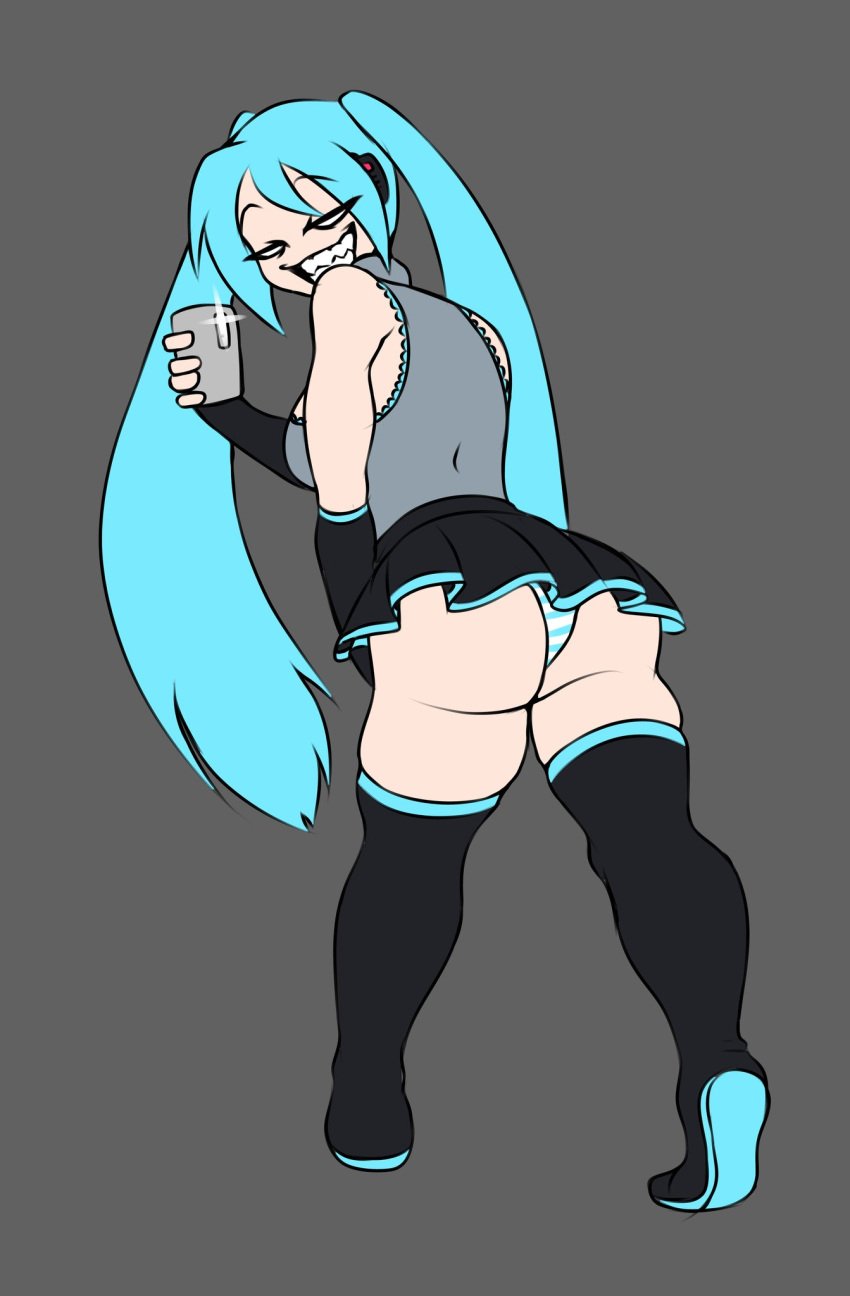 ass blue_hair friday_night_funkin friday_night_funkin_mod hatsune_miku_(cosplay) idol legs nene_(newgrounds) panties pico's_school tagme twintails white_eyes