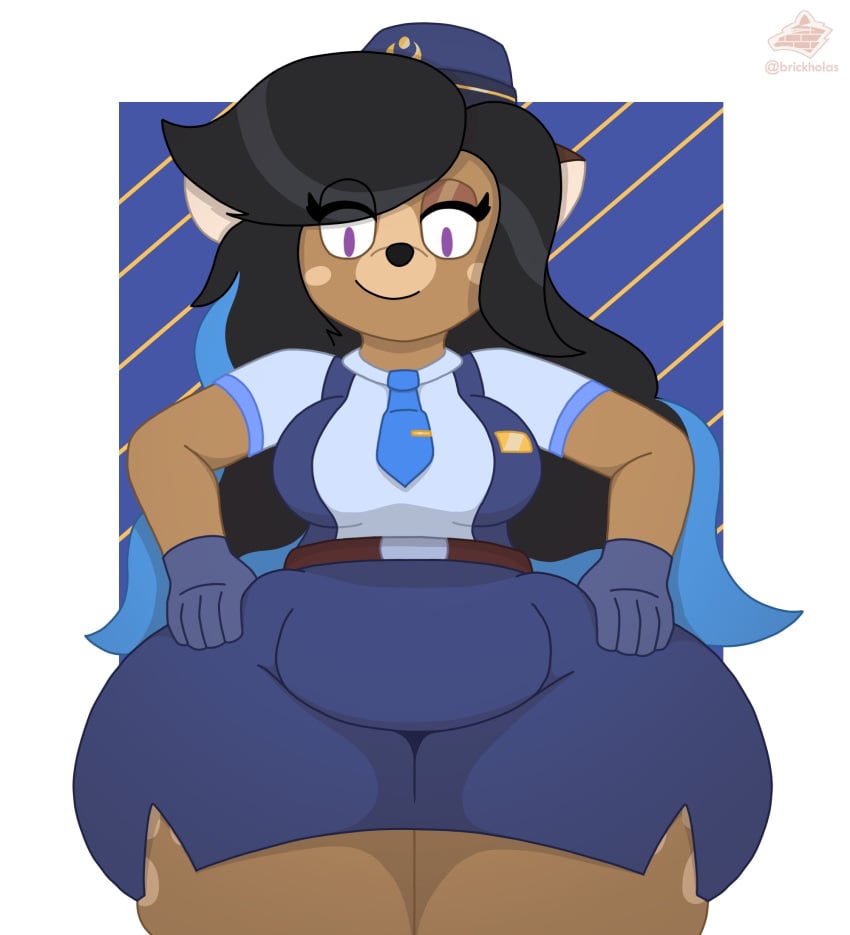 big_breasts breasts brickholas deer female furry police police_uniform tagme thick_thighs wide_hips