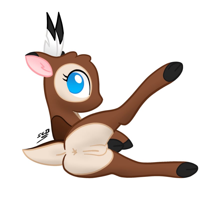 2015 anus ass cervine deer fan_character female looking_at_viewer looking_back mammal maplepuff nude pussy solo superchargedbronie