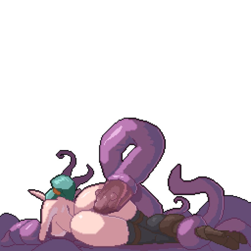 1girls animated ass big_ass big_breasts black_legwear black_thighhighs breasts clothing consensual_tentacles consentacles cum cum_in_pussy cum_inside elf female from_behind green_hair high_heels karnedraws legs_together long_hair penetration pink_tentacles pixel_art pussy sex slim tamer_vale tentacle tentacle_sex thighhighs thighs transparent_background vaginal_penetration wide_hips