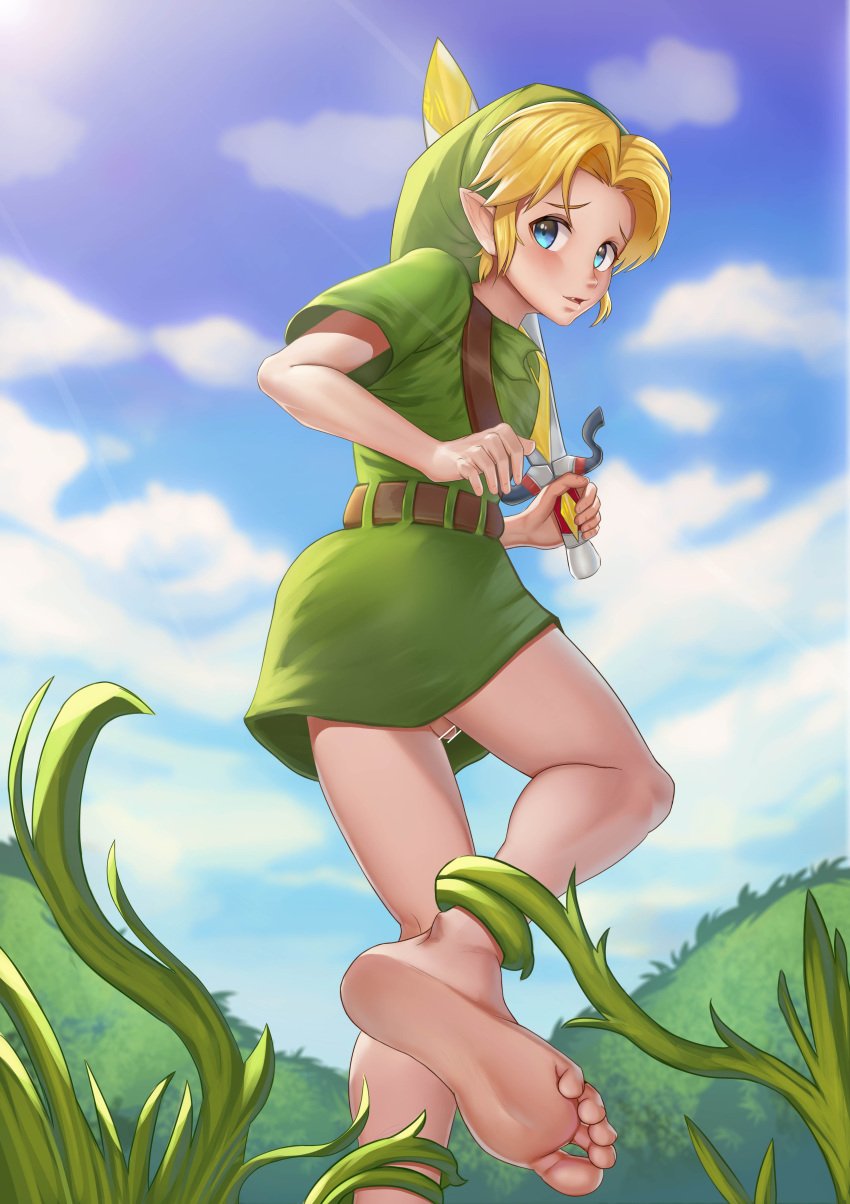 barefoot feet femboy foot_fetish link llost majora's_mask solo_male the_legend_of_zelda twink young young_link