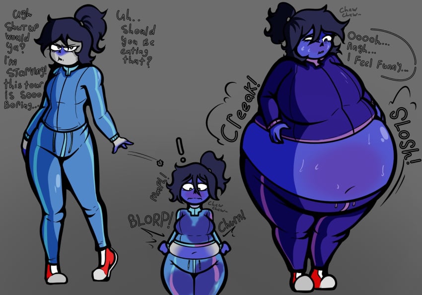 big_ass big_breasts blueberry_inflation breasts bubble_butt female huge_ass skin_turning_blue tagme thick_thighs town_of_skeles wide_hips