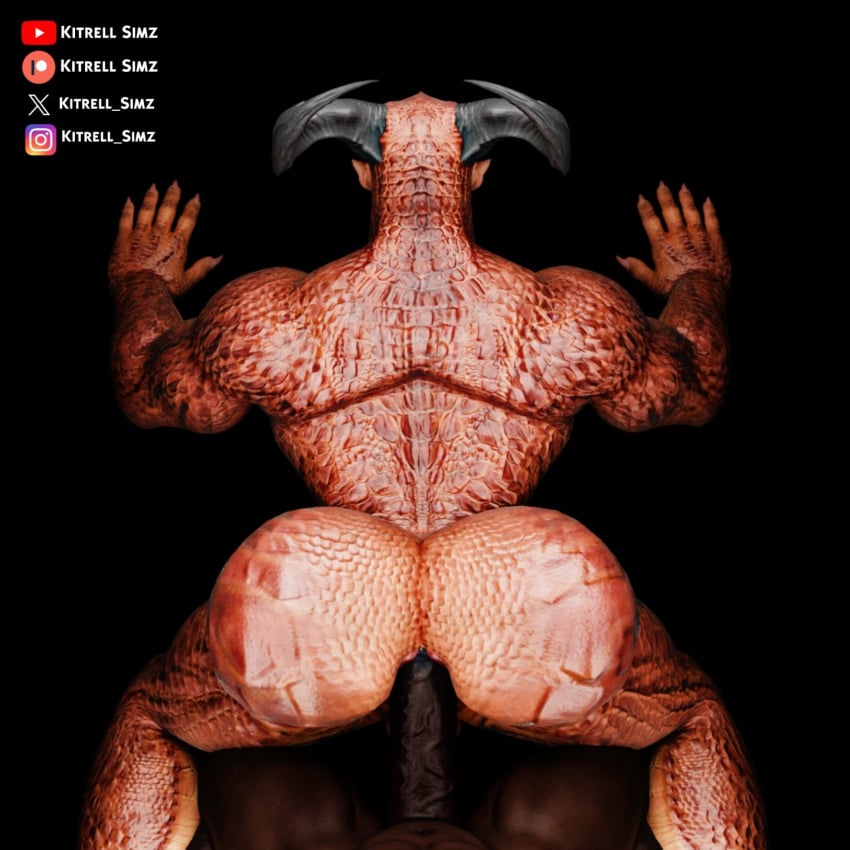 1boy 1male anal anal_sex ass ass_focus bara big_ass big_butt bubble_ass bubble_butt dark-skinned_male gay general_shao kitrell_simz male_only male_penetrated male_penetrating_male melanin mortal_kombat mortal_kombat_1_(2023) muscular muscular_male shao_kahn