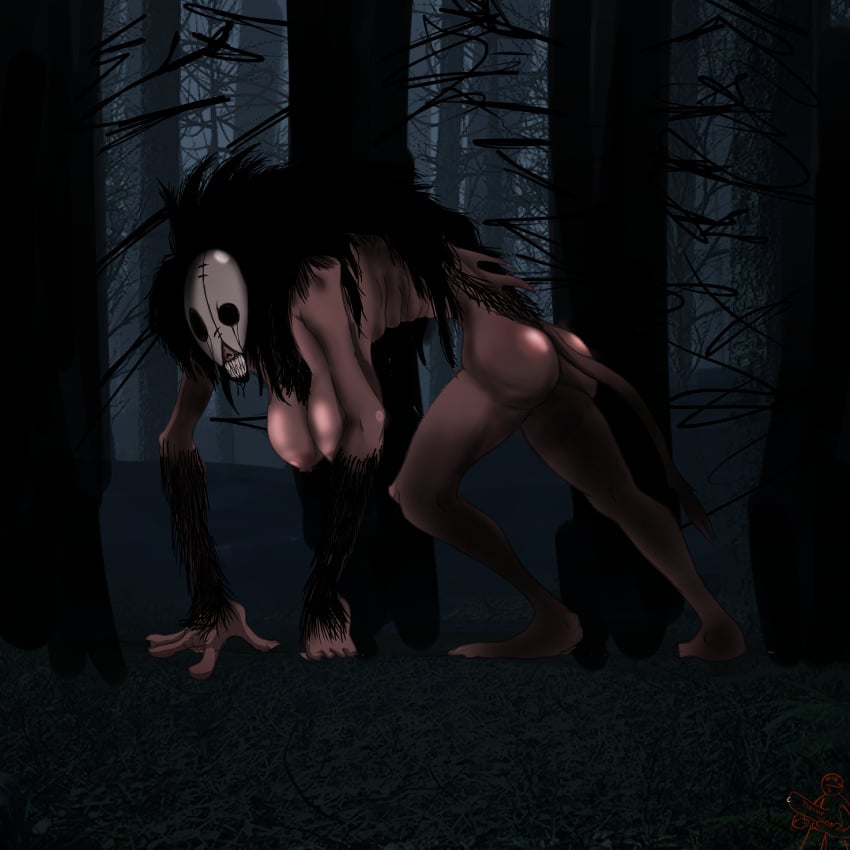 1boy 1boy1girl 1girls ass ass_shake big_ass big_breasts big_butt breasts breasts_out creepypasta dark-skinned_female dark_skin female female_focus female_only first_porn_of_character forest forest_background genderswap_(mtf) hairy horror imminent_sex lanky larger larger_female mask masked masked_female monster monster_female monster_fucker monster_girl naked naked_female nightmare_waifu nude nude_female rule63 rule_63 seed_eater_experiences seedeater self_upload shiny_ass tagme tail tall teratophilia wild_hair