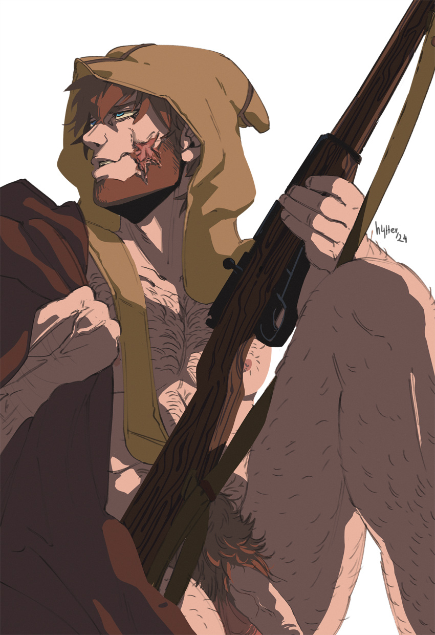 1boy abs balls bara biceps facial_scar golden_kamuy hattercharles male male_nipples male_only manly muscular_male nipples nude pecs penis solo vasily_(golden_kamuy) vasily_pavlichenko