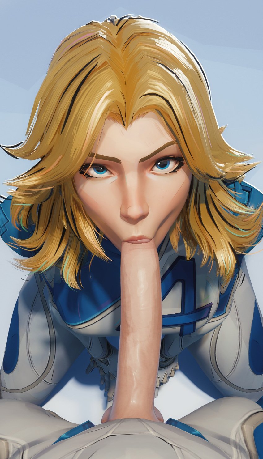 blonde_hair blowjob blue_eyes fantastic_four female female_focus female_only fugtrup invisible_woman light-skinned_female light_skin marvel marvel_cinematic_universe marvel_comics marvel_reference reed_richards sue_storm superhero superheroine