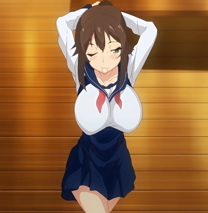 brown_hair chiaki_(seikatsu_shuukan) himamori_chiaki school_uniform seikatsu_shuukan