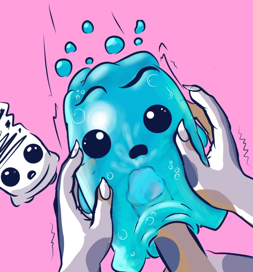 blue_body cute cute_face fleshlight fortnite fortnite:_battle_royale futanari jelly masturbation meow_skulls_(fortnite) shiny_skin slime small spirits sprite_(fortnite) water_spirit