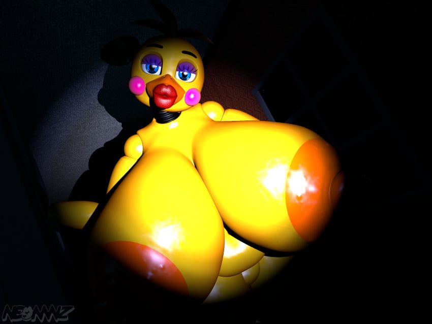 3d 3d_(artwork) 4:3 animatronic anthro avian bedroom bedroom_eyes big_breasts bird blender_(artwork) blender_eevee breasts chicken digital_media_(artwork) female five_nights_at_freddy's five_nights_at_freddy's_2 five_nights_at_freddy's_4 flashlight galliform gallus_(genus) gameplay_mechanics hallway hi_res huge_breasts huge_lips lips lipstick looking_at_viewer machine makeup narrowed_eyes neonnnzz nipples nude phasianid pinup pose robot runaboo_chica scottgames seductive solo thick_lips toy_chica_(fnaf)