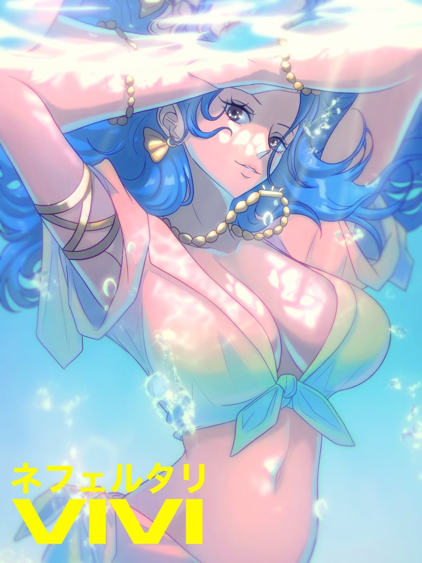 big_breasts clothing female female_only nefertari_vivi one_piece opalisart underwater