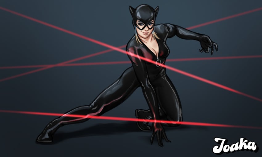 1girls 2025 2d 2d_(artwork) batman_(series) bodysuit breasts catwoman_(cosplay) cleavage cosplay dc dc_comics digital_drawing_(artwork) digital_media_(artwork) eve_(summertime_saga) female female_focus female_only joakadraws latex latex_bodysuit light-skinned_female light_skin looking_at_viewer mask masked masked_female outfit pose posing showing_off simple_background small_breasts solo solo_focus summertime_saga teenage_girl teenager trans_woman transfem watermark