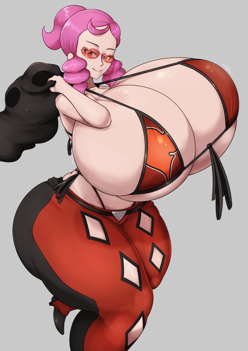 1girls 2024 absurd_res ass bra breasts curvy curvy_figure female female_focus gigantic_breasts hips huge_ass huge_breasts malva_(pokemon) pink_hair pokemon pokemon_xy red_eclipse solo solo_female solo_focus sunglasses thick_thighs thighs thong_straps tinted_eyewear top_heavy voluptuous wide_hips