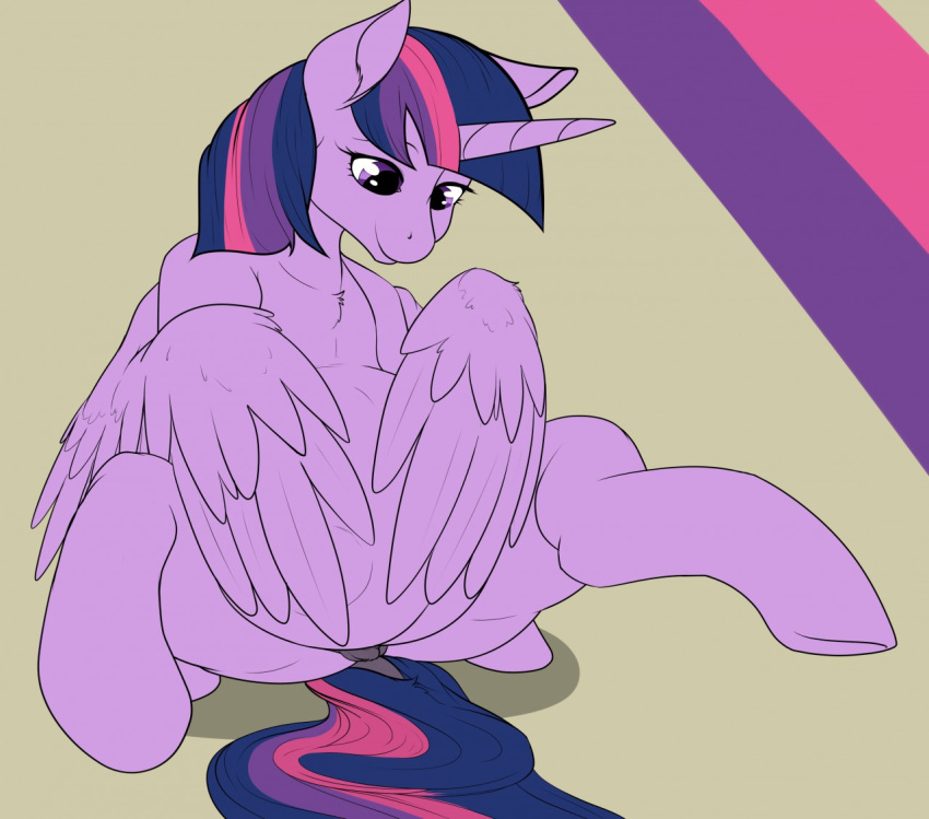 2015 alicorn chest_tuft equine female feral friendship_is_magic fur hair hooves horn m-p-l mammal my_little_pony pregnant purple_eyes purple_fur pussy smile solo spread_legs spreading tuft twilight_sparkle_(mlp) wings