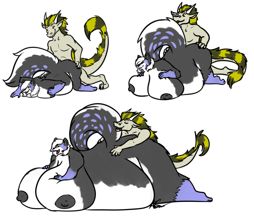 ass_expansion belly big_belly big_breasts body_inflation breast_expansion breasts canine color cum dragon excessive_cum female full_body_inflation growth huge_breasts hyper hyper_belly hyper_breasts inflation mammal naughtygryph original original_character wolf