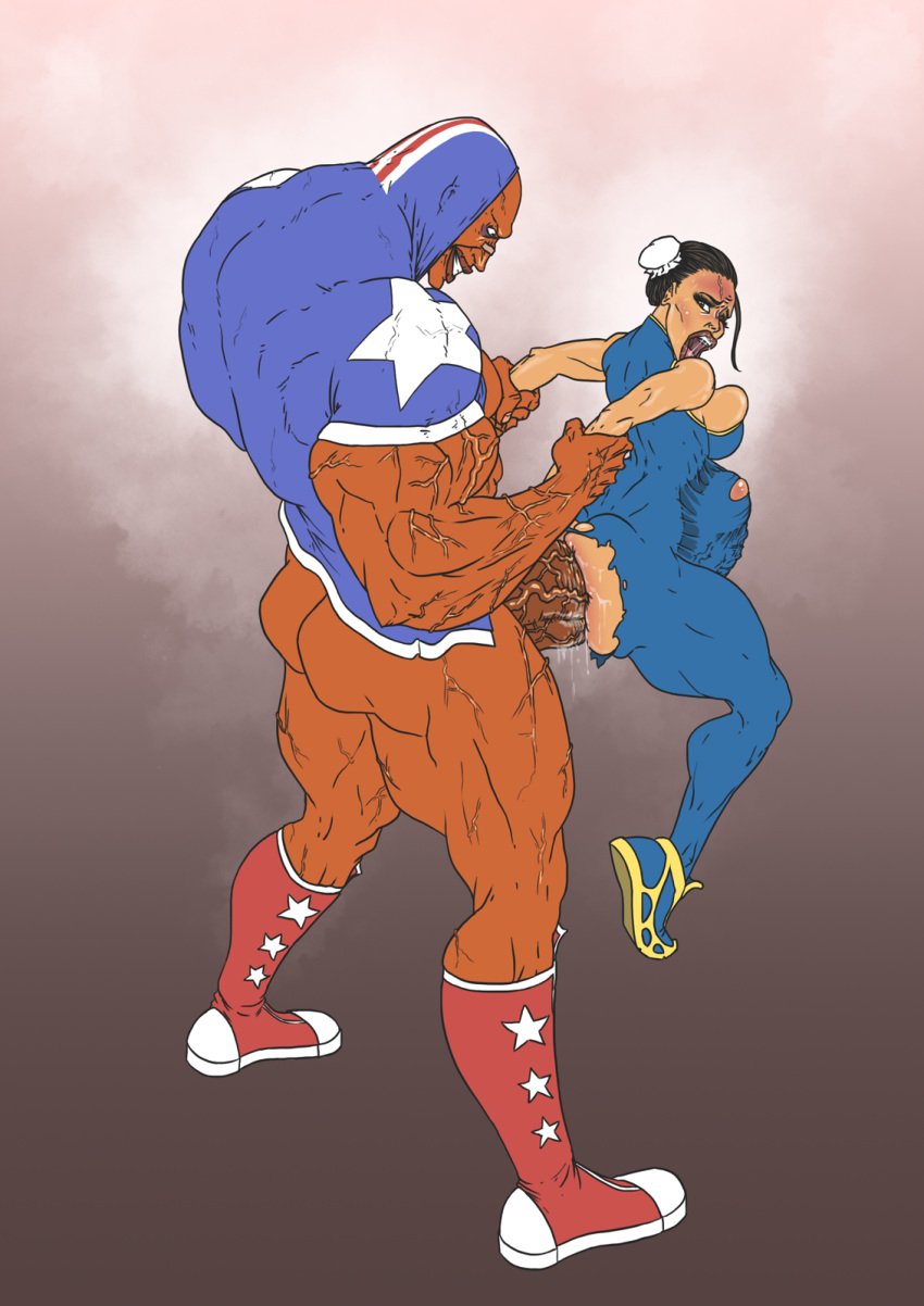 anal anal_juice arm_grab balrog blush bottomless carrying chun-li clothed_female_nude_male dark-skinned_male dark_skin defeated female from_behind huge_cock huge_testicles human hyper_penetration impossible_fit interracial larger_male male mnogobatko monster_cock muscular penis penis_shaped_bulge rape ridiculous_fit sex shoes size_difference smaller_female stomach_bulge straight street_fighter suspended teeth tight_fit torn_clothes veins veiny_penis