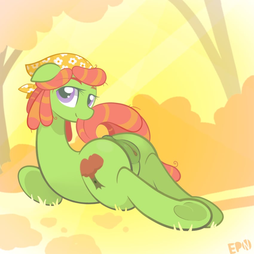 2015 ass braddo cutie_mark dreadlocks earth_pony equine female feral friendship_is_magic hair hi_res hooves horse long_hair looking_at_viewer mammal my_little_pony outside pony purple_eyes pussy solo tree tree_hugger_(mlp) underhoof