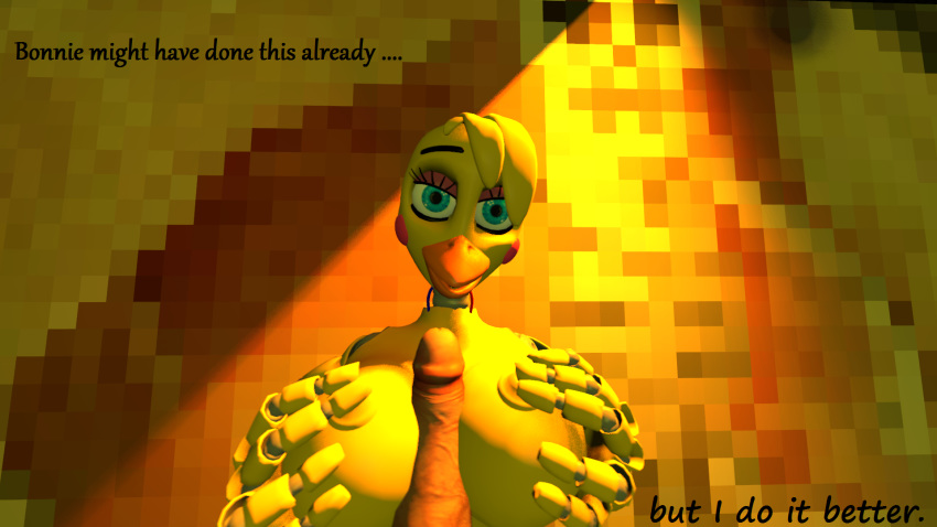 3d breasts chica_(disembowell) female five_nights_at_freddy's five_nights_at_freddy's_2 inside machine mammal mechanical nipples robot spider26 toy_chica_(fnaf) video_games