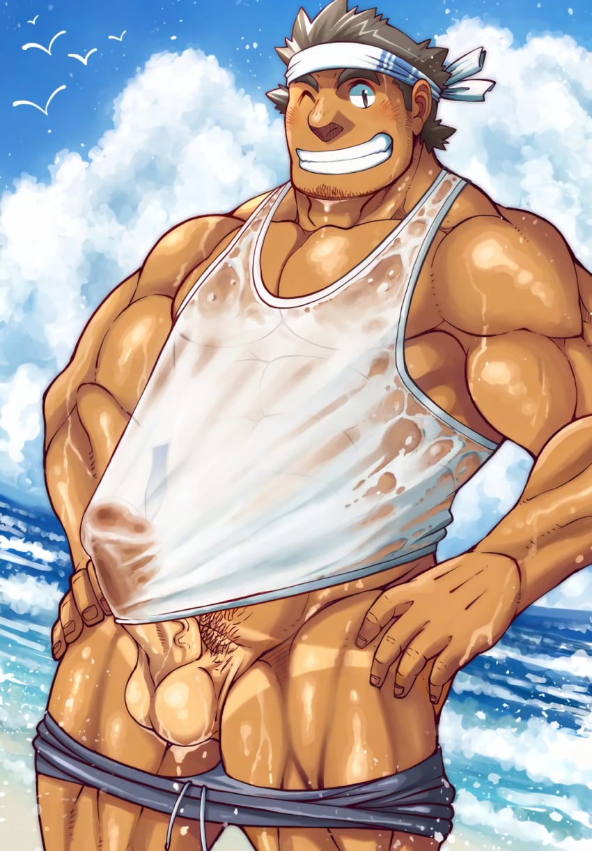 1boy abs balls bandana bara beach beard_stubble beefy biceps big_balls big_glans big_penis blush bombom bottomless breasts broad_shoulders character_request cloud collarbone daddy dilf erection gay grey_hair grin hand_on_waist headband hi_res huge_cock hunk male male_only manly mature_male moobs morning muscles muscular muscular_arms muscular_legs muscular_male muscular_neck muscular_thighs one_eye_closed pants_down pecs penis penis_in_clothes pubic_hair quadriceps retracted_foreskin round_eyewear sea seagull seaside see-through short_hair six_pack solo standing tan tan_body tan_skin tanktop tanline thick thick_arms thick_eyebrows thick_legs thick_penis thick_thighs tokyo_afterschool_summoners tough_guy translucent_clothing triceps uncensored uncircumcised uncut veiny_penis waves wet wet_body wet_clothes yaoi