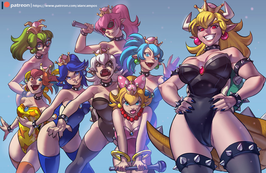 8girls alanscampos bowsette cameltoe cleavage curvy genderswap glasses huge_breasts iggy_koopa iggysette koopaling koopalings larrette larry_koopa lemmy_koopa lemmysette looking_at_viewer ludwig_von_koopa ludwigsette mario_(series) milf morton_koopa_jr. mortonsette mother_and_daughter multiple_girls new_super_mario_bros._u_deluxe nintendo roy_koopa roysette rule_63 shades simple_background sunglasses super_crown tail thick_lips thunder_thighs tinted_eyewear wendy_o._koopa wendysette wide_hips