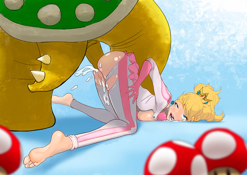 5_toes ahe_gao anal barefoot blonde_hair blue_eyes bodysuit bowser breasts clothed clothing crown cum cum_in_ass cum_inside defeat defeated defeated_heroine duo feet female fucked_silly geggamoja gloves greek_toe hair huge_cock human humanoid_feet interspecies jewelry long_hair male mammal mario_(series) mario_kart mushroom nintendo orgasm princess_peach rape reptile rubber scalie secretly_loves_it sex shell sideboob signature size_difference soles spike straight toes torn_clothing turtle