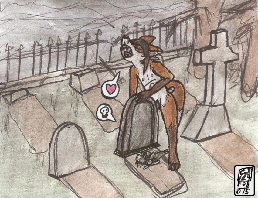 canine cb129 cuntboy fox gravestone graveyard heart intersex k-fox mammal original original_character