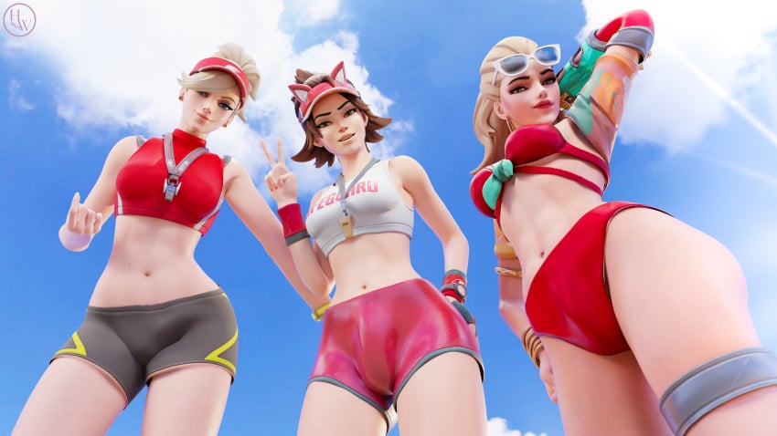 3d 3futas absurd_res blonde_hair brown_hair bulge futa_only futanari hornywitches3d kiriko_(overwatch) lifeguard lifeguard_kiriko lifeguard_mercy light-skinned_futanari light_skin lipstick long_hair looking_at_viewer looking_down low-angle_view mascara mercy outdoors overwatch overwatch_2 peace_sign ponytail saint-tropez_widowmaker self_upload short_hair smile sunglasses sunglasses_on_head tagme widowmaker