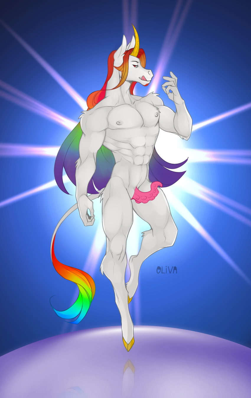 abs absurd_res anthro areola athletic athletic_anthro athletic_male bangs bedroom_eyes biceps big_muscles closed_smile colored crotch_tentacles digital_media_(artwork) eqamrd equid equine eye_contact fingers floating fur genitals hair hi_res hooves horn kadaus licking licking_lips light light_beam long_hair looking_at_another looking_at_partner lust male mammal midair monotone_body mouth_closed multicolored_hair muscular muscular_male muscular_thighs mythological_creature mythological_equine mythology narrowed_eyes naughty_face nipples nude pecs penis penis_tentacles pink_tentacles pose rainbow_hair seductive smile solo suckers tail tail_tuft tapering_tentacles tentacle tongue tongue_out tuft unicorn unicorn_horn unusual_anatomy unusual_genitalia unusual_penis white_body