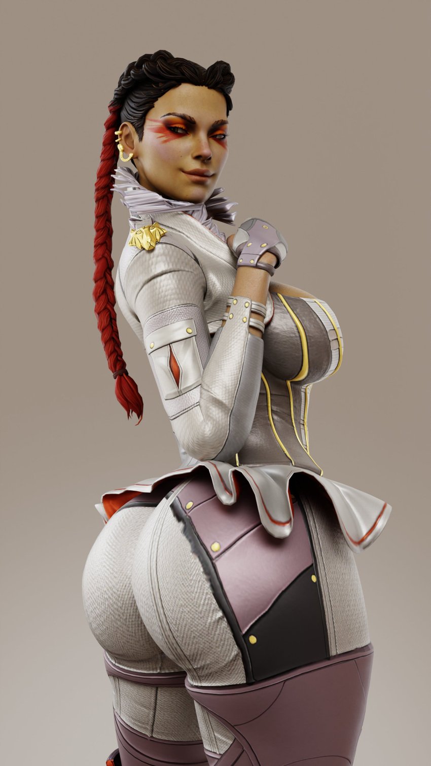 1girls 3d apex_legends ass big_ass big_breasts braided_hair braided_twintails breasts busty cpt-flapjack dark-skinned_female dark_skin huge_breasts large_breasts lieutenant_flapjack loba loba_(apex_legends) loba_andrade looking_at_viewer tagme thick_thighs two_tone_hair wide_hips