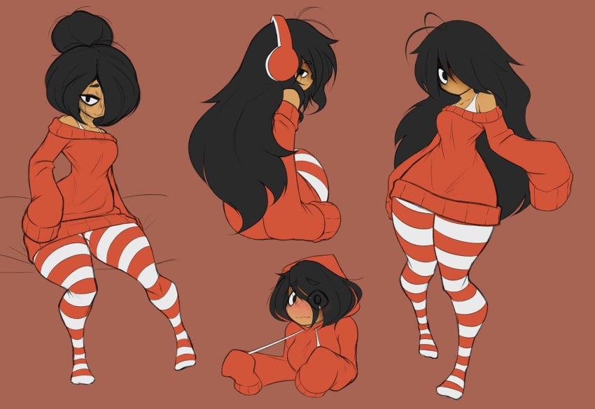 ather-os ather_os hips_wider_than_shoulders maya_schoppenboer ongezellig red_sweater sweater thighhighs thighs