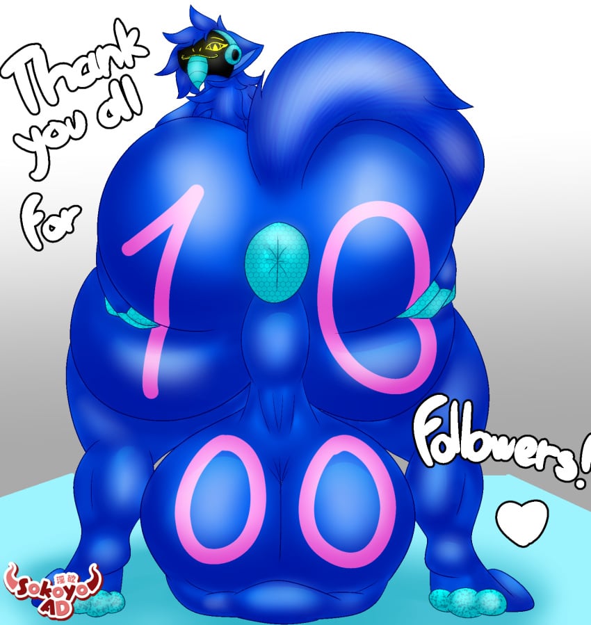 3_toes 4_fingers anthro anus ass balls big_balls big_butt big_feet blep blue_body blue_fur blue_hair body_writing canid canine claws cybernetics cyborg feet fingers fur genitals hair hand_on_butt hi_res huge_balls huge_butt hyper hyper_balls hyper_butt hyper_genitalia long_tail looking_at_viewer looking_back machine male male_focus male_only mammal protogen protogen_visor puffy_anus raised_tail saggy_balls sokoyo_owo solo standing starry_(sokoyo_owo) tail text toes tongue tongue_out writing_on_balls writing_on_butt writing_on_genitals yellow_eyes