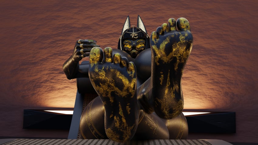 3d absurd_res anthro anubian_jackal anubis anubis_(bom39) areola beverage big_breasts black_areola black_body black_hair black_nipples black_sclera black_skin blender_(artwork) blender_cycles breasts canid canine canis deity digital_media_(artwork) egyptian_mythology feet female foot_focus furniture genitals gian800 gold_markings hair hi_res holding_beverage holding_object jackal looking_at_viewer mammal markings middle_eastern_mythology mythology nipples nude outside pussy solo thick_thighs yellow_eyes