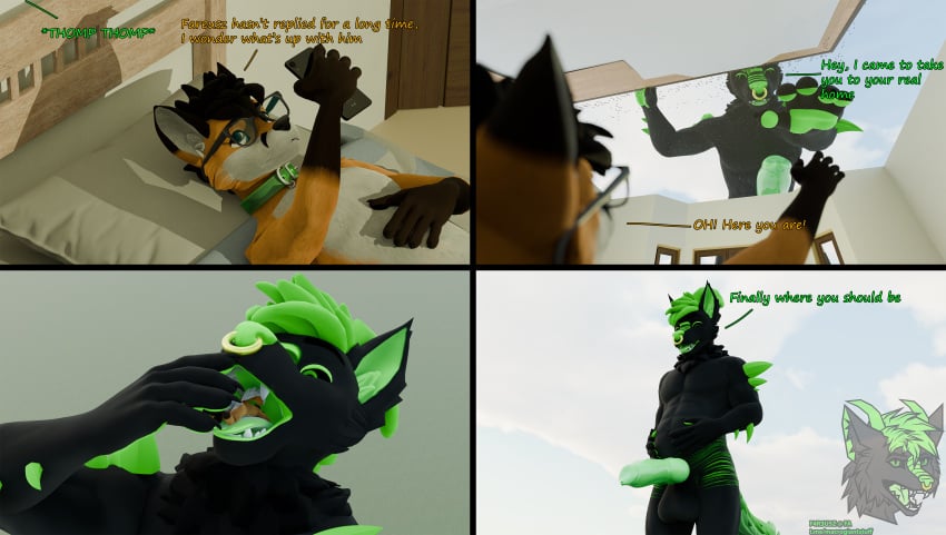 absurd_res animal_genitalia animal_penis anthro balls building canid canine canine_genitalia canine_penis canis comic dragon duo fareusz fox genitals hash_the_fox hi_res house hybrid macro male male/male mammal mephitid micro mythological_creature mythological_scalie mythology penis rip rooftop scalie sequence skunk vore wolf