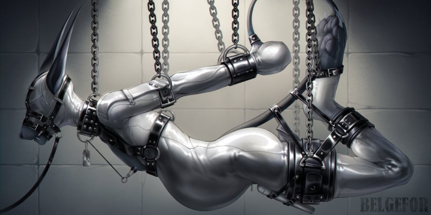 4_toes absurd_res acrador ambiguous_gender anal anthro bandage barefoot belgefor blindfold bondage bondage bondage_gear bondage_gloves bound chained chains clothing collar cuff_(restraint) cuffs_to_collar digital_media_(artwork) digitigrade dog_tags feet female full_body_suit fully_restrained gag gagged genitals hands_behind_back handwear hi_res latex latex_clothing latex_skinsuit leash leather leather_cuffs mammal mask masturbation muzzle_(object) nipple_fetish nipple_play nipples pawpads paws penetration plug_(sex_toy) pussy restraints sensory_deprivation sex_toy sex_toy_in_pussy sex_toy_insertion simple_background skinsuit soles solo stomach_bulge straps submissive submissive_female suspension suspension_bondage tail teeth tight_clothing tile tile_wall toes vaginal_masturbation vaginal_penetration vaginal_penetration vibrator vibrator_in_pussy wall_(structure) white_background white_latex