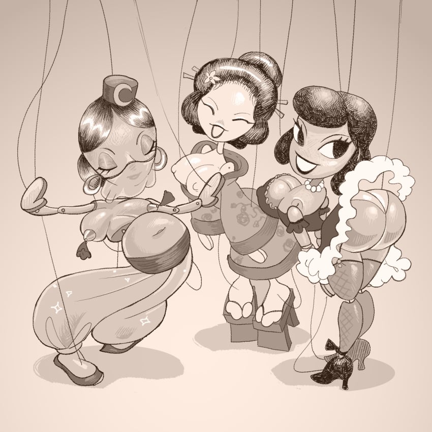 doll female marionette pinocchio puppet puppet_strings