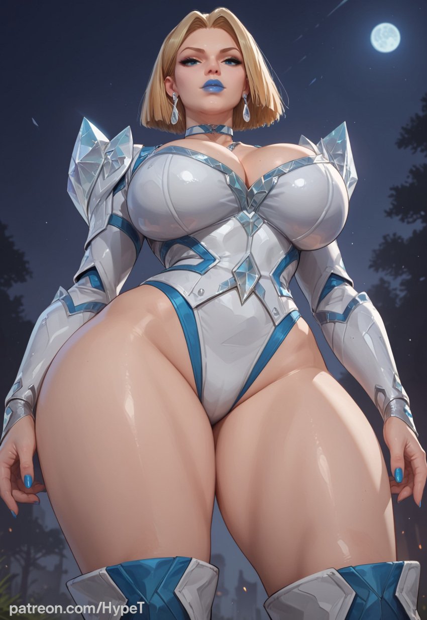 1girls ai_generated armored_dress big_breasts big_hips blonde_female blonde_hair blue_eyes blue_lipstick bob_cut bodysuit breasts choker curvy curvy_figure earrings emma_frost emma_frost_(marvel_rivals) female female_only front_view hips huge_hips huge_thighs hypet leotard light-skinned_female light_skin lips lipstick looking_at_viewer low-angle_view makeup marvel marvel_comics marvel_rivals mature_female mature_woman medium_breasts milf pony_diffusion_xl short_hair smile smiling_at_viewer solo solo_female stable_diffusion standing tagme thick thick_ass thick_hips thick_legs thick_thighs video_game video_game_character video_games wide_hips
