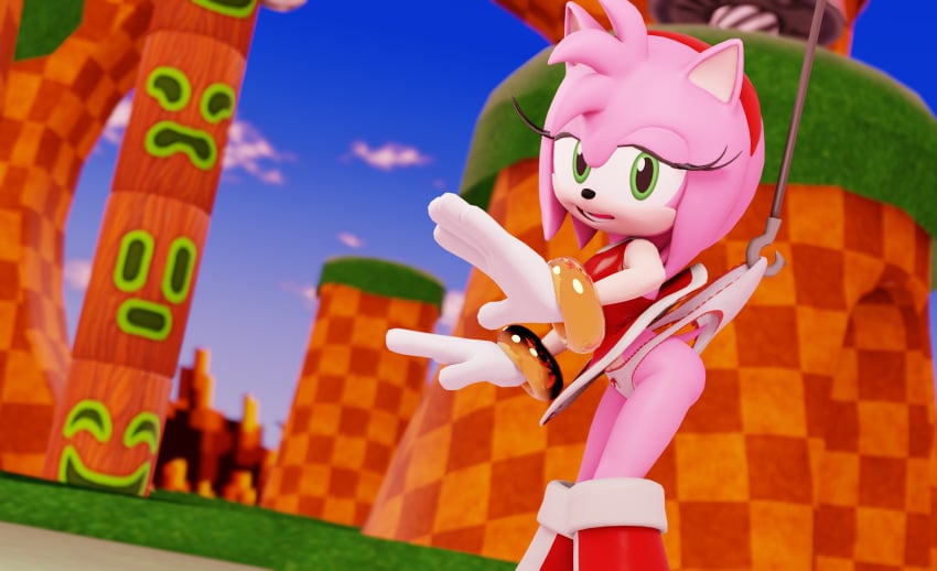 3d amy_rose ass bare_legs defreemanlol dress eyelashes female furry green_eyes green_hill_zone hedgehog hook humanoid legs long_eyelashes mammal medium_hair panties petite pink_fur pink_hair pulling_panties sega sonic_(series) sonic_the_hedgehog_(series) teen teen_girl teenage teenage_girl teenager wedgie white_panties young