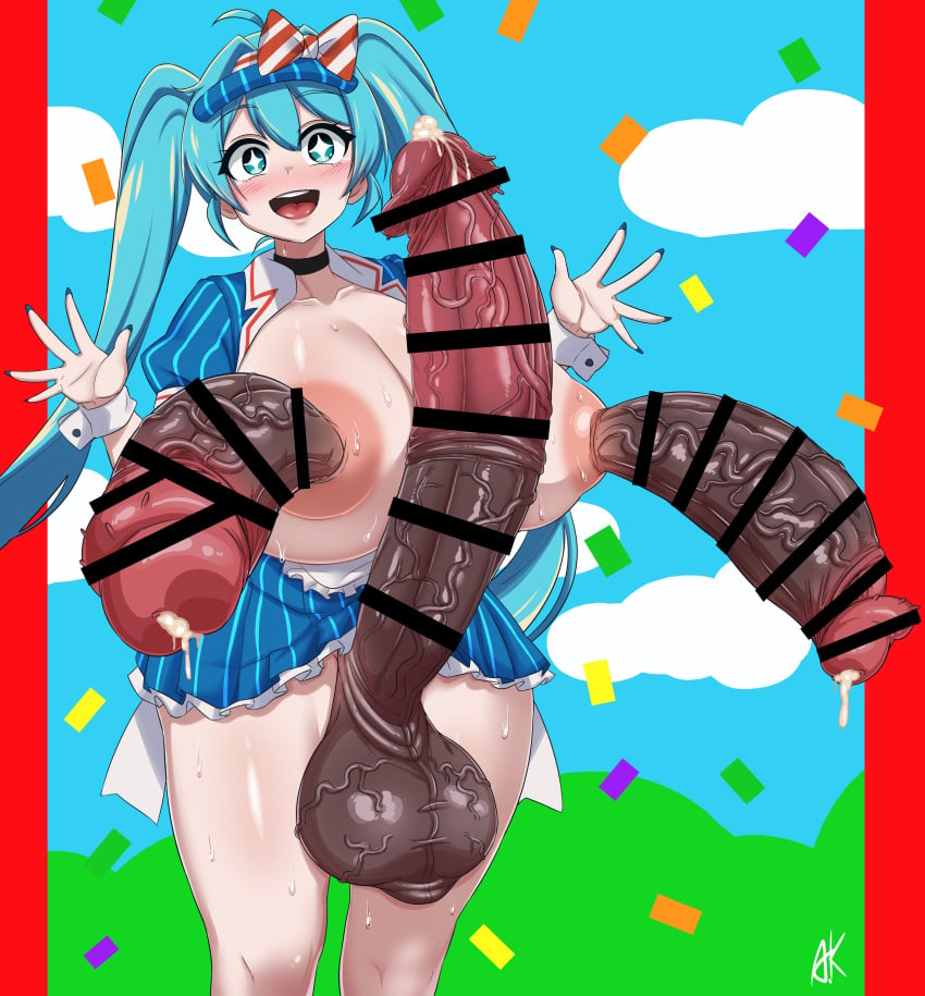 1futa 2024 balls blue_hair breasts clothed clothing crypton_future_media diphallism futa_only futanari hatsune_miku huge_breasts huge_cock human hyper_penis light-skinned_futanari light_skin mesmerizer_(vocaloid) mesmerizer_miku partially_clothed penis penis_nipples solo solo_futa standing tagme tavor_(m_tavor) topless triphallia unusual_genitalia_placement unusual_penis_placement what