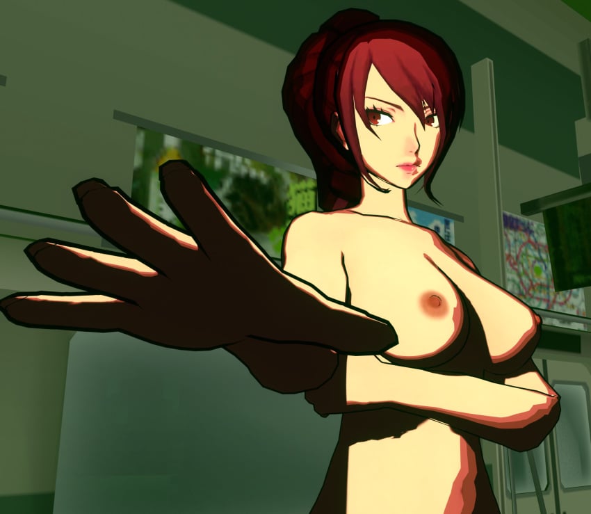 3d 3d_(artwork) breasts breasts_out female female_focus female_only mitsuru_kirijo persona persona_3 pose red_hair tagme tits_out