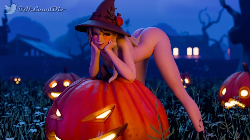 1girls 3d arm_support ass ass ass_up bent_over blender blurred_background blurry_background blush blush breasts female female female_only fortnite fortnite:_battle_royale grass halloween hand_on_chin hand_on_head hands_on_chin hat hlewdiv house jack-o'-lantern lexa_(fortnite) lexa_hexbringer_(fortnite) long_hair looking_at_viewer naked naked_female night nipples nude nude_female petite petite_body petite_female pumpkin red_eyes small_breasts smile smiling smirk smirking spread_legs standing thighs white_hair witch_hat