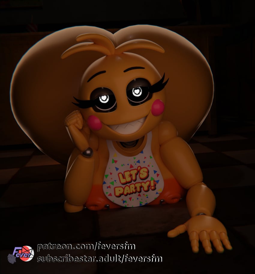 1girls 3d 3d_model animatronic ass ass_bigger_than_head ass_focus big_ass big_butt female female_only feversfm five_nights_at_freddy's five_nights_at_freddy's_2 fnaf heart-shaped_pupils huge_ass huge_butt solo solo_female toy_chica_(fnaf) toy_chica_(love_taste) yellow_body