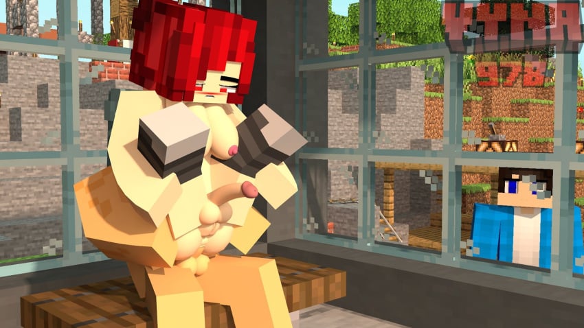 1futa 2boys 3d alt_version being_watched black_socks breasts breasts_out dickgirl flaccid_penis full_nelson full_nelson_anal futa_sans_pussy futa_with_pussy futanari hung_bottom kane_(kanefox) kaneefox male male_on_futa minecraft moaning nude_futanari red_eyes red_hair spectators submissive_futa tanned_male vyna978 white_shoes