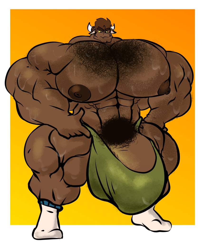 absurd_res anthro big_bulge big_muscles big_pecs big_penis bodily_fluids body_hair bovid bulge caprine chest_hair clothing footwear genitals goat hairy hi_res huge_arms huge_bulge huge_cock huge_hips huge_muscles huge_pecs hyper hyper_bulge hyper_muscles kabo_(pointlesskab) male mammal muscular muscular_male nathanlepoyo nipples pecs penis pubes socks solo sweat thong underwear wide_hips