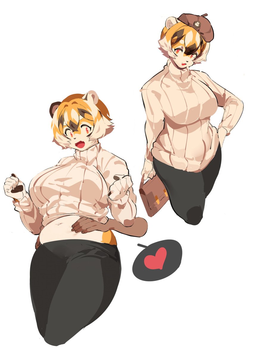 big_breasts breasts feline female female_only furry furry_female furry_only huge_breasts mx99926 slightly_chubby tagme thick_thighs tiger tiger_girl wide_hips