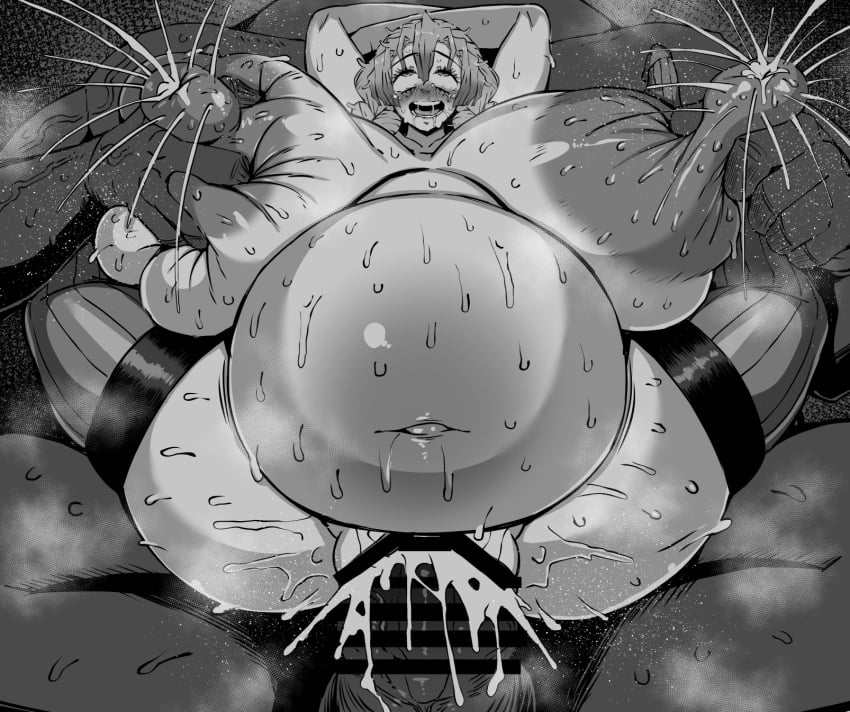 1boy 1girls ahe_gao bitch breast_grab breasts censored crying cum cum_in_pussy cum_inflation enormous_breasts erect_nipples female gigantic_breasts huge_breasts kanroji_mitsuri kimetsu_no_yaiba lactation large_breasts male maru_(maruttona) penis pregnant rape semen sex size_difference spread_legs stomach_bulge tears vagina vaginal vaginal_penetration vaginal_sex