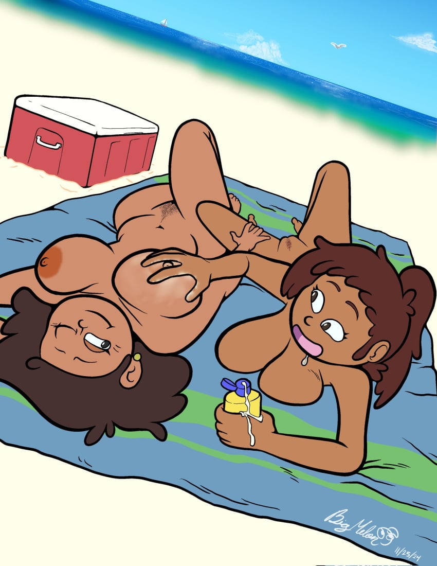 amphibia anne_boonchuy bigmelonart completely_nude_female disney_channel incest mother_and_daughter mrs._boonchuy oum_boonchuy sunbathing tagme