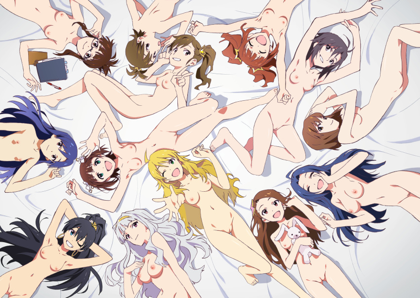 6+girls absurdres akizuki_ritsuko amami_haruka blush breasts cool_&_sexy_(idolmaster) everyone female flat_chest futami_ami futami_mami ganaha_hibiki glasses hagiwara_yukiho highres hoshii_miki idolmaster innie_pussy kikuchi_makoto kisaragi_chihaya long_hair minase_iori miura_azusa multiple_girls nipples nishigori_atsushi nude nude_filter photoshop pussy shijou_takane short_hair small_breasts tagme takatsuki_yayoi uncensored