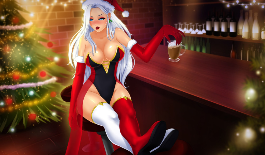 christmas fap_ceo large_breasts mrs._claus_(fap_ceo) nutaku stockings white_hair